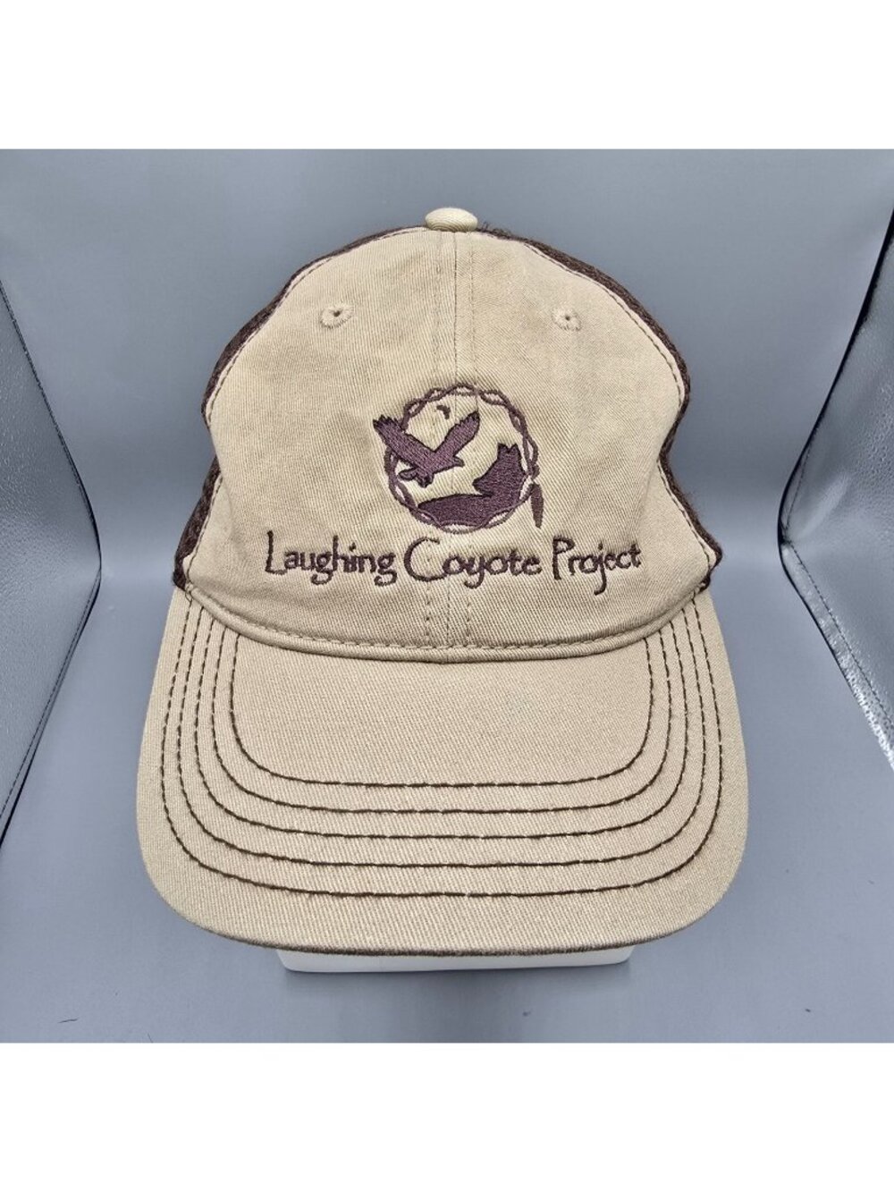 Laughing Coyote Project Beige & Brown District Super Soft Mesh Back Dad Cap